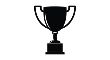 A striking black trophy design stands out against a white background a bold silhouette