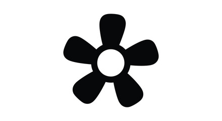 A striking black floral design showcasing a five petal bloom in elegant silhouette © MIRAJ02