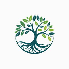 This intricate tree design symbolizes life, growth, and connection to nature, portraying the unity between roots, branches, and leaves in a harmonious artistic style.