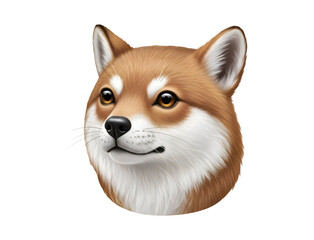 Cute Dog Head Realistic Illustration