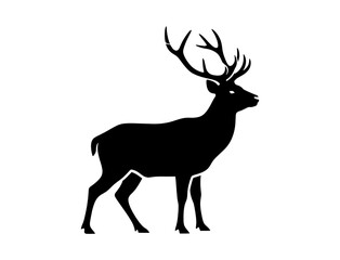 Deer Silhouette Flat Vector Illustration