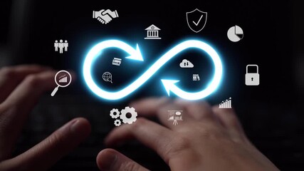 Infinity concept, limitless business potential, innovation opportunities, forward-thinking strategy, and embracing endless possibilities for creative growth and future development. Muxer