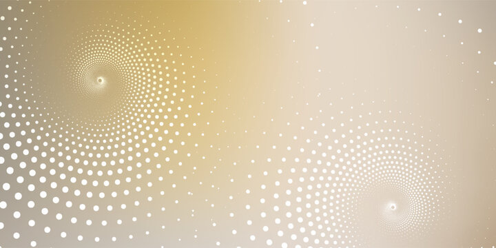 Abstract golden background with swirling dotted patterns.