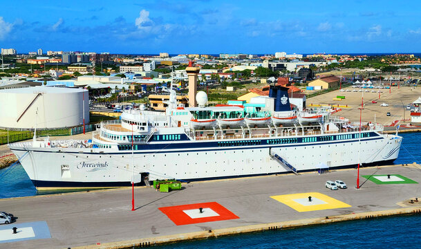 MV Freewinds Church of Scientology ship in Oranjestad Aruba Capital Netherland Antilles Caribbean Dutch House of Orange 01.02.2026