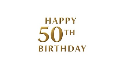 Clean Minimal Design with Bold Gold Happy 50th Birthday Text for Modern Celebration Backgrounds