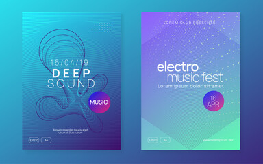 Fototapeta premium Dj Event. Trance Vector. Pink Night Club Background. Green Party Poster. Soundwave Disco Illustration. Music Concert Graphic. Techno Set. Violet Dj Event