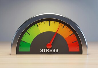 High stress level indicator gauge showing extreme pressure and anxiety.