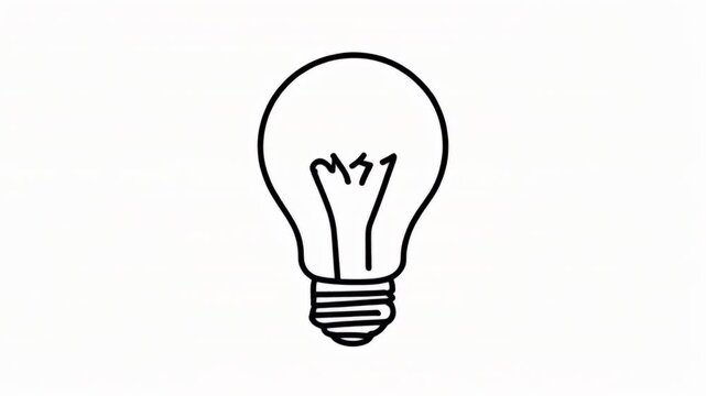 Step by step lightbulb drawing animation showing the evolution of an idea