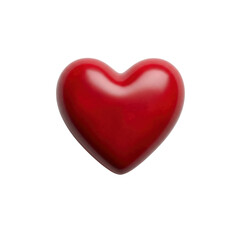 Red Heart on Transparent Background