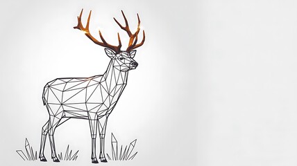Low poly deer wildlife geometric illustration
