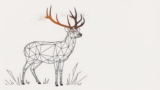 Low poly deer wildlife geometric illustration
