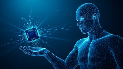 Digital human artificial intelligence and future technology concept
