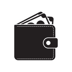 Wallet Icon Symbol for Money, Finance, Payment, Banking, Cash Storage, Personal Budget, Savings, Financial Management, Digital Transaction, and Business Economy Concept.