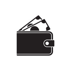 Wallet Icon Symbol for Money, Finance, Payment, Banking, Cash Storage, Personal Budget, Savings, Financial Management, Digital Transaction, and Business Economy Concept.