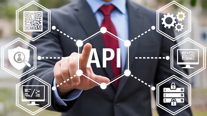 Api integration software development and technology concept
