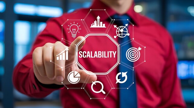 Business scalability growth and performance strategy concept
