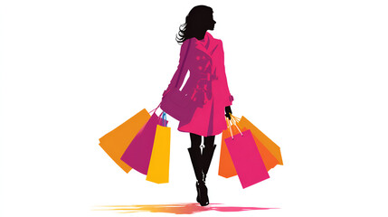 A fashionable woman silhouette wearing a coat.