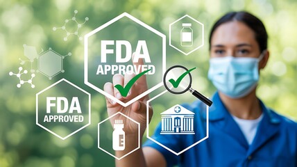 Fda approval medical regulation and healthcare concept
