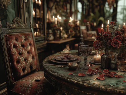 Valentine theme image Dinner table old iu