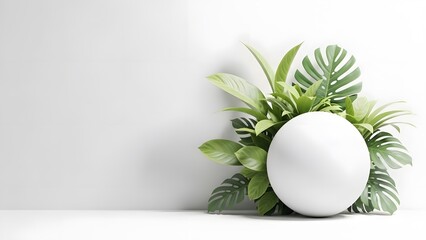 Earth day eco friendly concept with egg and green leaves