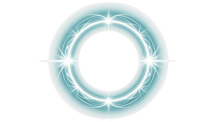 Glowing blue ring with white starburst effects