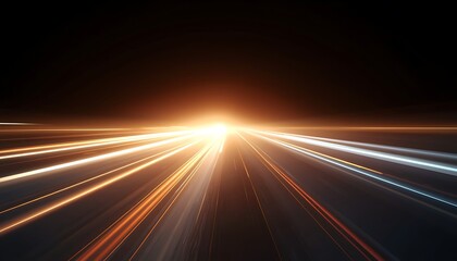 Vibrant speed lines radiate from bright light source in dark