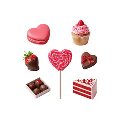 Valentine's Day sweets isolated on Transparent Background