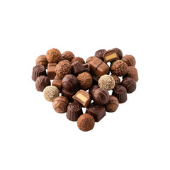 Heart shaped chocolate candies selection