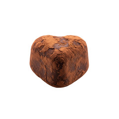 Heart shaped chocolate truffle on Transparent Background