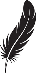 Obraz premium Feather Black Silhouette Icon Lightness Creativity Freedom Concept