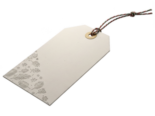 Elegant kraft paper gift tag with floral design