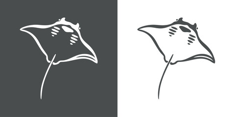 Dibujo sencillo con l&iacute;neas de manta raya gigante