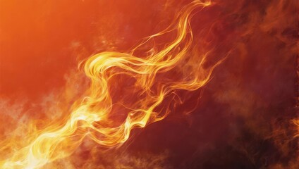 Fiery Flames and Smoke Abstract Background.