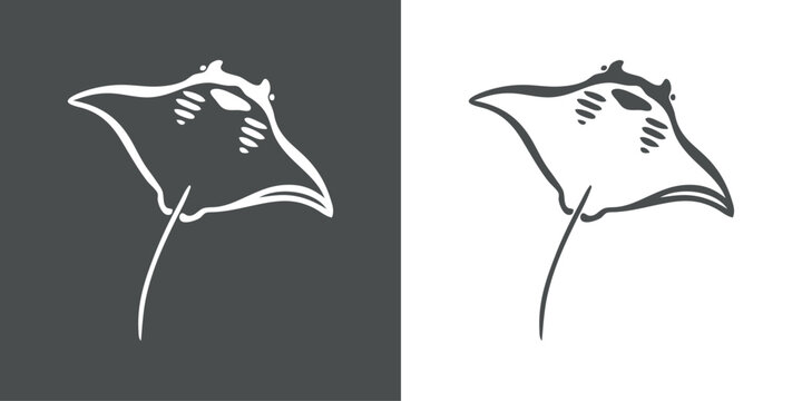 Dibujo sencillo con l&iacute;neas de manta raya gigante