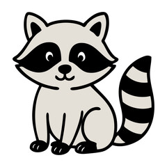 Dibujo sencillo con líneas de mapache simpático  © teracreonte