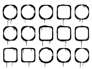 Collection of dripping frame shapes for graphic design