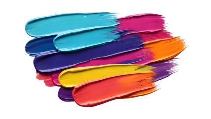 Vibrant colorful paint swatches on black background