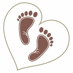 Shared Path Footprints Heart Love Valentine Vector