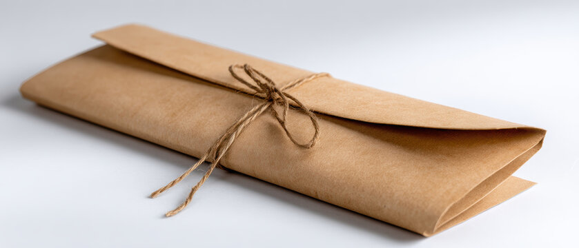 Eco gift wrap kraft paper rustic twine minimal package handmade sustainable brown envelope tied recycled