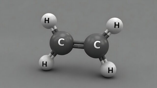 Ethane molecule chemical structure model.