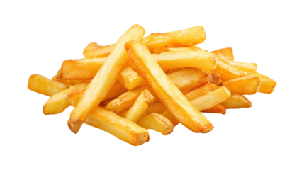 French fries on a white background