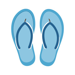 Light blue flip-flops, a classic summer footwear choice for beach and casual wear Vector