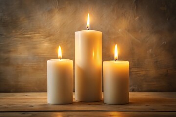 Minimal Candle Still Life with Warm Light and Shadows