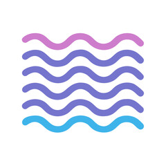 Colorful wavy lines in pink, purple, and blue illustrating dynamic flow or sound Vector