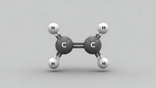 Ethane molecule chemical structure model.