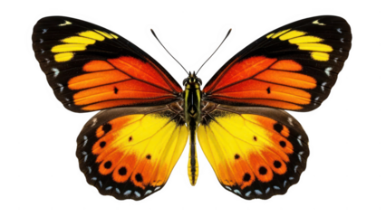 Vibrant butterfly isolated on white background
