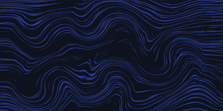 Abstract glowing wave lines on dark blue background. Dynamic wave pattern. Modern flowing wavy lines. Futuristic technology concept. Suit for banner, poster, cover, brochure, flyer, website