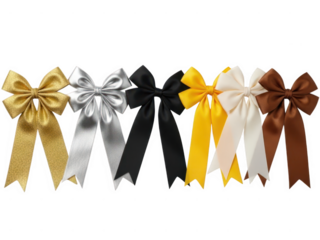 Collection of colorful bows isolated on white background