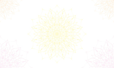 Obraz premium intricate mandalas in the corners and in the center on a transparent background. Islamic pattern, henna ornament, print, poster, cover, brochure, flyer