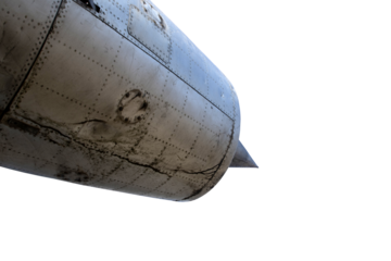  Turbine of an old abandoned military plane isolated